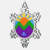 Pewter Snowflake Ornament met Manitou Springs (Rechts)