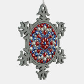 Pewter Snowflake Ornament met Nederlandse kleuren (Links)