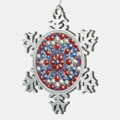 Pewter Snowflake Ornament met Nederlandse kleuren (Rechts)