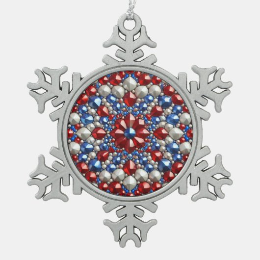 Pewter Snowflake Ornament met Nederlandse kleuren (Voorkant)