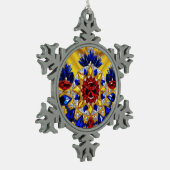 Pewter Snowflake Ornament met Roemeense kleuren (Links)