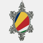 Pewter Snowflake Ornament met Seychellen kleuren (Links)