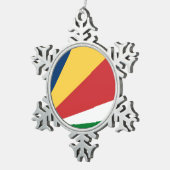 Pewter Snowflake Ornament met Seychellen kleuren (Rechts)