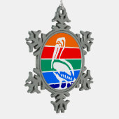 Pewter Snowflake Ornament met St. Petersburg (Links)