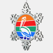 Pewter Snowflake Ornament met St. Petersburg (Rechts)