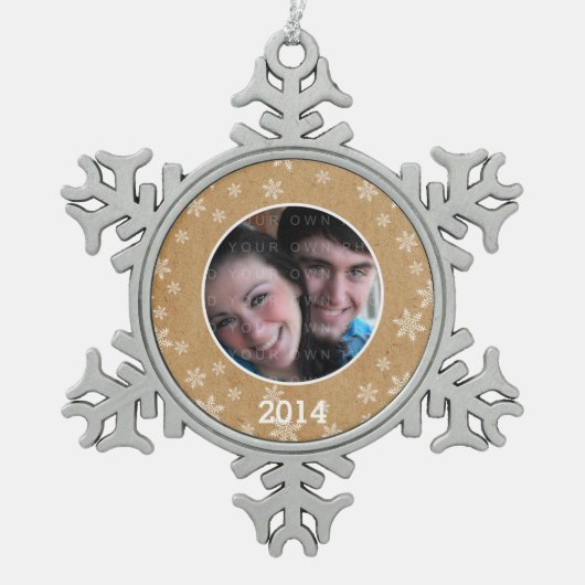 Pewter Snowflake Ornament QC Sjabloon (Voorkant)