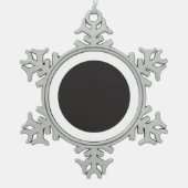 Pewter Snowflake Ornament Red Background (Voorkant)