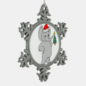 Pewter Snowflake Ornament/Santa Elephant Tin Sneeuwvlok Ornament (Links)