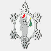Pewter Snowflake Ornament/Santa Elephant Tin Sneeuwvlok Ornament (Rechts)