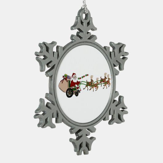 Pewter Snowflake Ornament - Wheelchair Santa (Links)