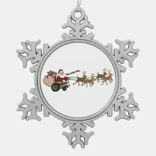 Pewter Snowflake Ornament - Wheelchair Santa (Voorkant)