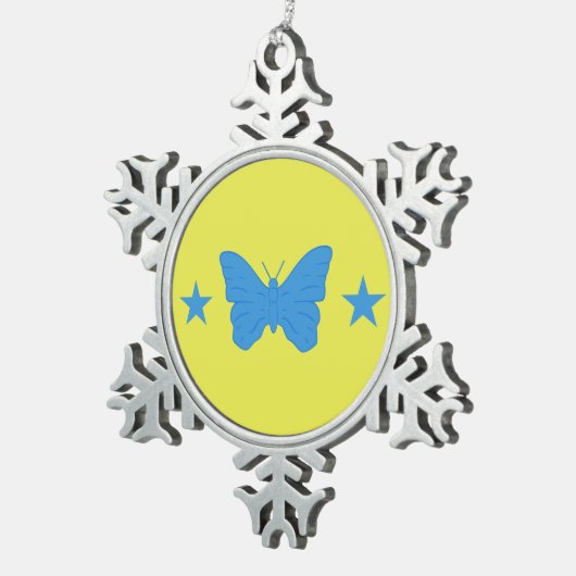 Pewter Snowflake Ornament with Bady Bassit Flag (Rechts)
