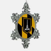 Pewter Snowflake Ornament with Baltimore Flag (Links)