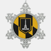 Pewter Snowflake Ornament with Baltimore Flag (Voorkant)