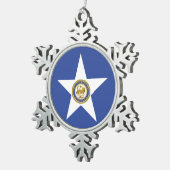 Pewter Snowflake Ornament with Houston Flag (Rechts)