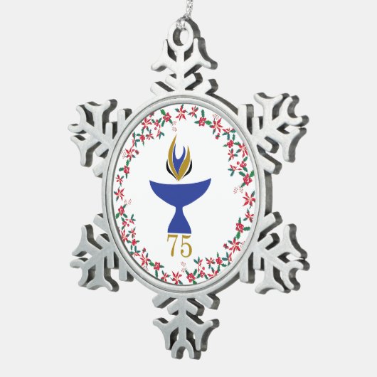 Pewter Snowflake Ornament with Logo (Rechts)