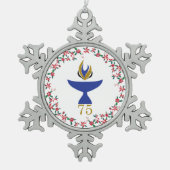 Pewter Snowflake Ornament with Logo (Voorkant)