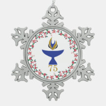 Pewter Snowflake Ornament with Logo