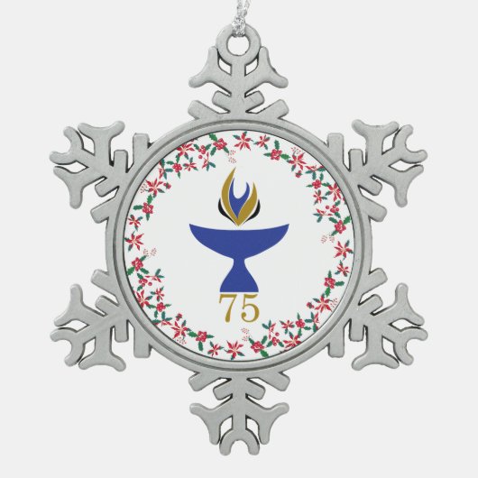 Pewter Snowflake Ornament with Logo (Voorkant)