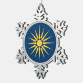 Pewter Snowflake Ornament with Macedonia Flag (Rechts)