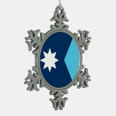 Pewter Snowflake Ornament with Minnesota Flag (Links)