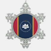 Pewter Snowflake Ornament with Mississippi Flag (Voorkant)