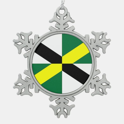 Pewter Snowflake Ornament with Monterey Flag (Voorkant)