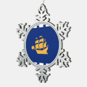 Pewter Snowflake Ornament with Quebec City Flag (Rechts)