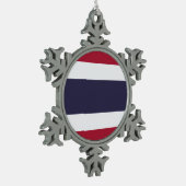 Pewter Snowflake Ornament with Thailand Flag (Links)