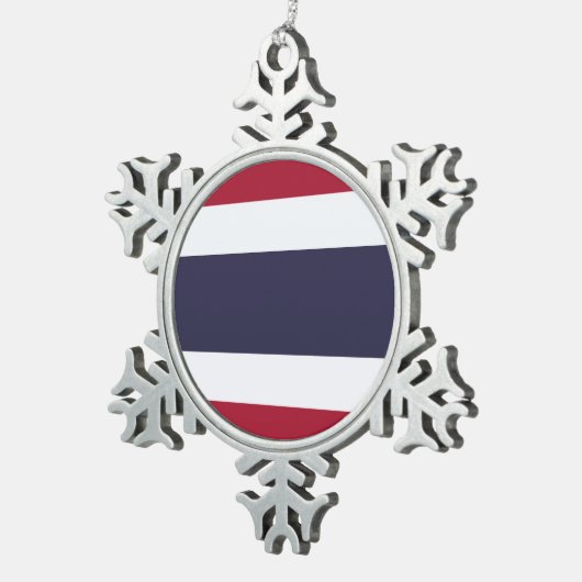 Pewter Snowflake Ornament with Thailand Flag (Rechts)