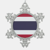 Pewter Snowflake Ornament with Thailand Flag (Voorkant)