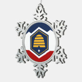 Pewter Snowflake Ornament with Utah Flag (Rechts)