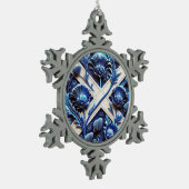 Pewter Snowflake Scottish Thistles Kleuren Tin Sneeuwvlok Ornament (Links)