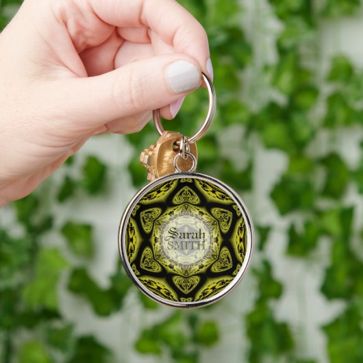 Peyote Love Heart Custom Name Sleutelhanger (Hand)