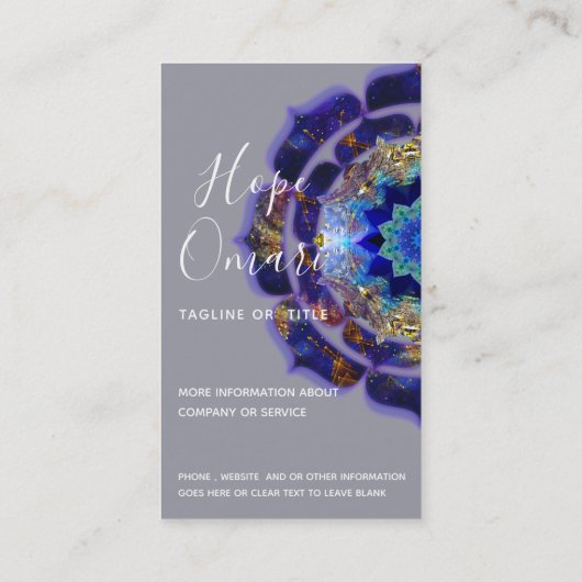 Peyote Sky Mandala Metaphysical Navy Klantenkaartje (Achterkant)