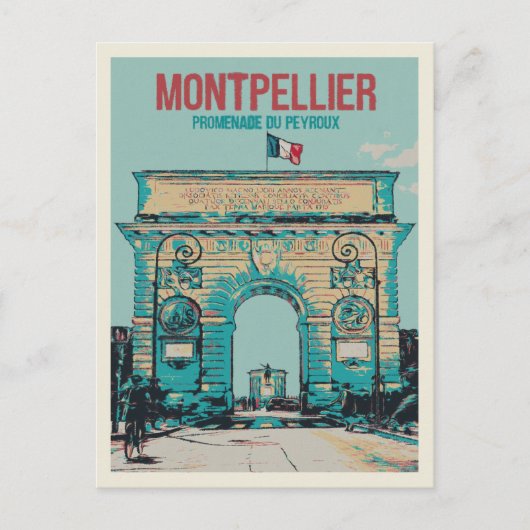 Peyroux promemade - Montpellier Frankrijk Briefkaart (Voorkant)