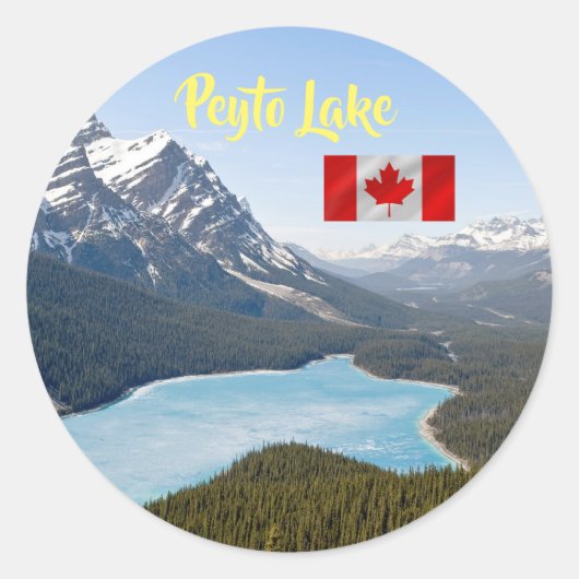 Peyto Lake - Banff National Park, Alberta, Canada Ronde Sticker (Voorkant)