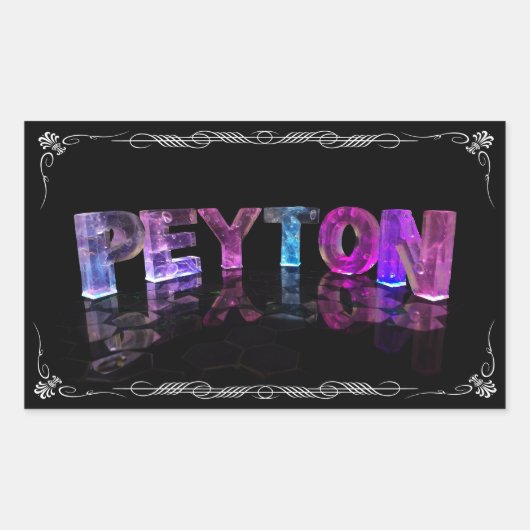Peyton - De naam Peyton in 3D Lichten (Foto Rechthoekige Sticker (Voorkant)