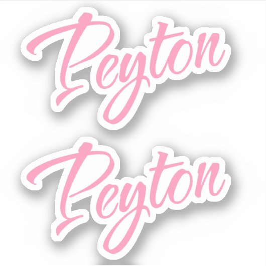 Peyton Decoratieve Naam in Roze x2 Sticker (Voorkant)
