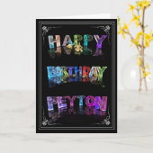 Peyton - Naam in Lights wenskaart (Foto) Kaart (Gele Bloem)