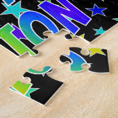 "PEYTON" voornaam, geun "HAPPY BIRTHDAY" Legpuzzel (Zijkant)