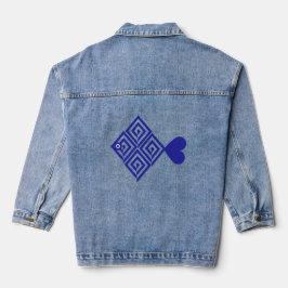 Pez azul abstracto denim jacket