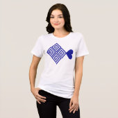 Pez azul abstracto Tri-Blend shirt (Voorkant volledig)