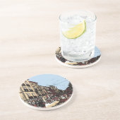 Pezenas Oude Markt Frankrijk Zandsteen Onderzetter (Zijkant)