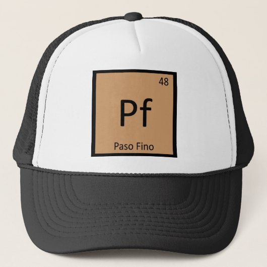 Pf - Paso Fino Grappig Chemie Element Symbool T-sh Trucker Pet (Voorkant)
