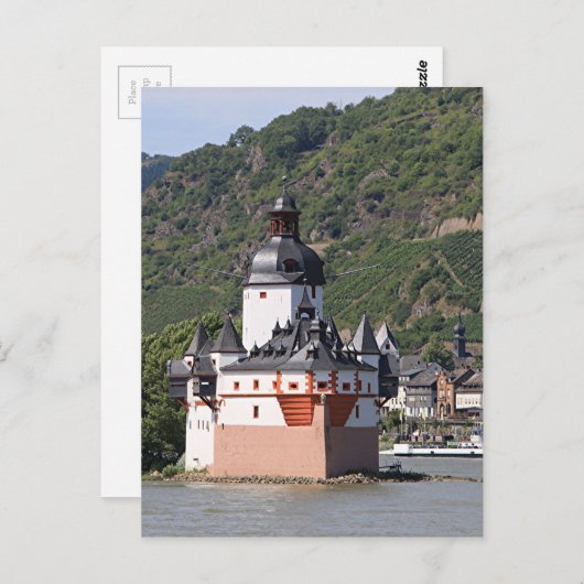 Pfalzgrafstein Castle, Rhine River, Duitsland 1 Briefkaart (Voorkant / Achterkant)