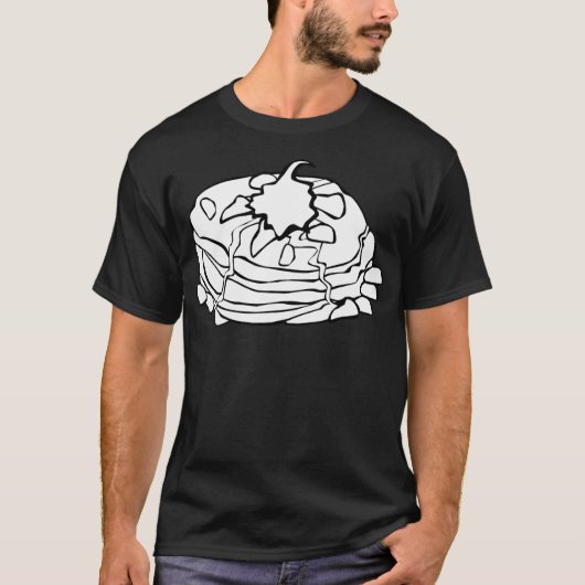 pfannkuch pancakes krepes ontbijt donuts ruimte t t-shirt (Voorkant)