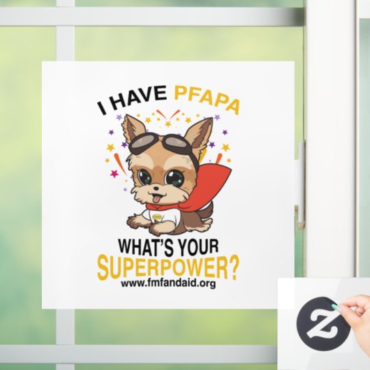PFAPA Superpower Window/Wall sticker w/ wit BG (Huis)