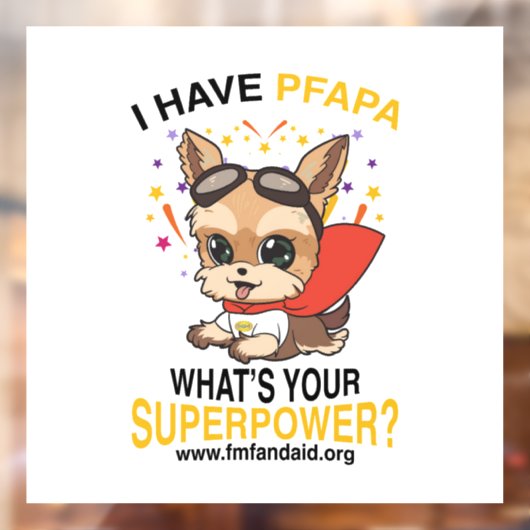 PFAPA Superpower Window/Wall sticker w/ wit BG (Vel 2)