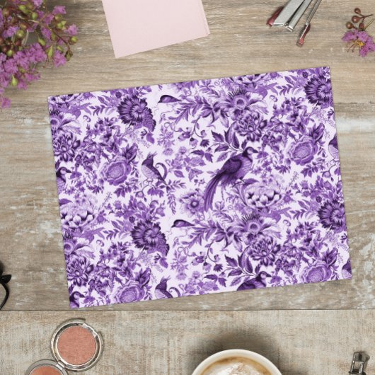 Pfazant Tuin Toile de Jouy Paarse Tissuepapier